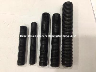 China ASME / ANSI Double End Threaded Stud Bolts Carbon Steel Material Black Color for sale