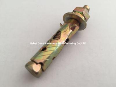 China BS Wedge Anchor Bolt Anti Skid Shark Fin Anchor Yellow Zinc Plated Grade 4.8 for sale