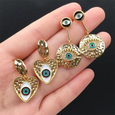 China FASHIONABLE devil's eyes personality design news fashion unique copper women's earrings popular daily jewelry wholesale for sale