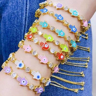 China New Factory Direct Selling Fashion High Quality Mixed Color Fashion Eyes Palm Bracelet Trendy Bracelet for sale