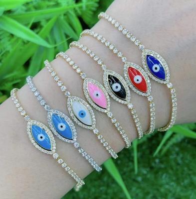 China Trendy New High Quality Fashion Style Eye Bangle With Multicolor Pulsera Diamond Rhinestone Eye Bangle Manufacturers Wholesale for sale