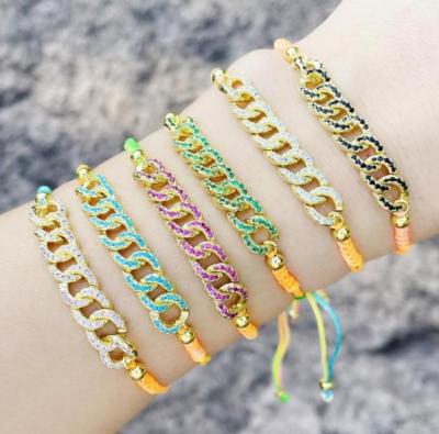 China New Trendy high quality fashion pull rope color diamond bracelet factory direct sales jewelry for women for sale