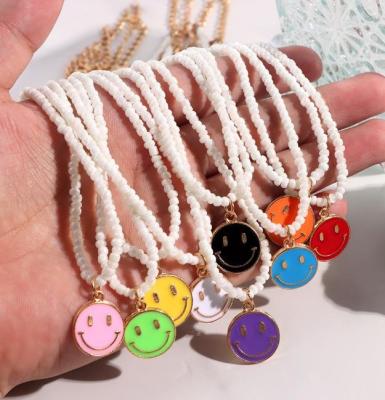 China Factory wholesale FASHIONABLE smiley face pearl variety of popular jewelry hot-selling new style necklace multicolor for sale