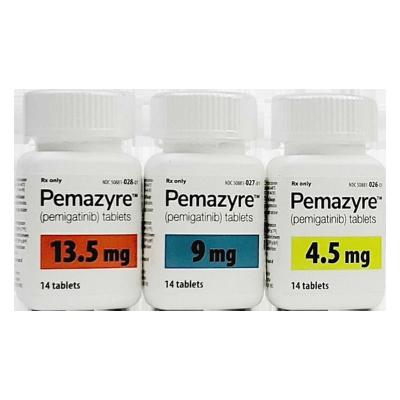 China 4.5 mg 9 mg 13.5 mg Pemigatinib tabletas para el colangiocarcinoma intrahepático en venta