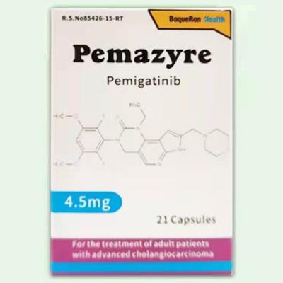 China 4.5 mg FGFR2 Pemigatinib 21 cápsulas Para colangiocarcinoma intrahéptico à venda