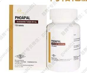 中国 120錠 60mg アパルタマイド 錠剤 PHOAPAL 60 前立腺がん 販売のため