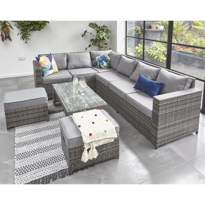 China 8 PCS Modern Rattan Patio Furniture Aluminum Patio Sofa Patio Furniture Hotel Hotel Modern Garden Sets For Rattan for sale