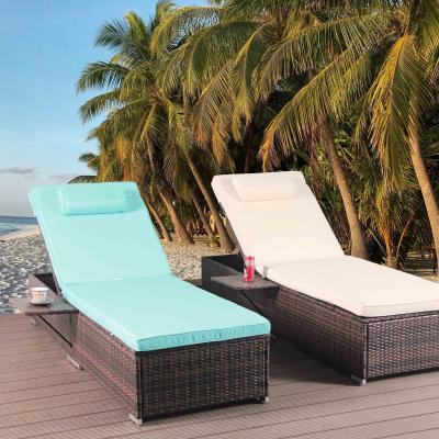 China Modern Cheap Hot Modern PE Nice Wicker Outdoor Flat Rattan Sofa Rattan Sun Furniture Patio Bed Sun Rattan Sale Garden for sale