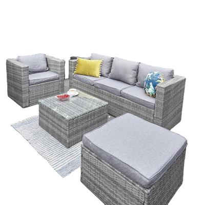 China Modern Rattan Sofa Set Outdoor Patio Furniture Garden Rattan Sofa Set for sale