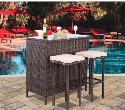 China Rattan Bar Stool Modern Rattan All Weather High Table Bar Home Modern Living Room Bar Furniture For Sale for sale