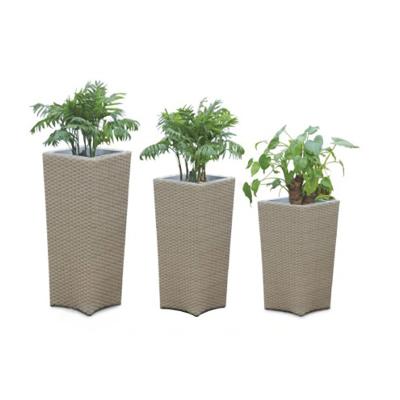 China American style garden furniture rattan flower pots all weather wicker flower pots for sale