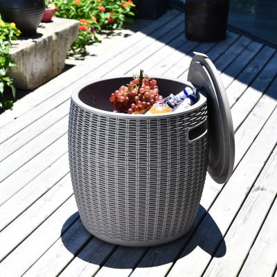 China Modern Outdoor Patio and Hot Tub Furniture Side Table with Beer and Wine Cooler for sale