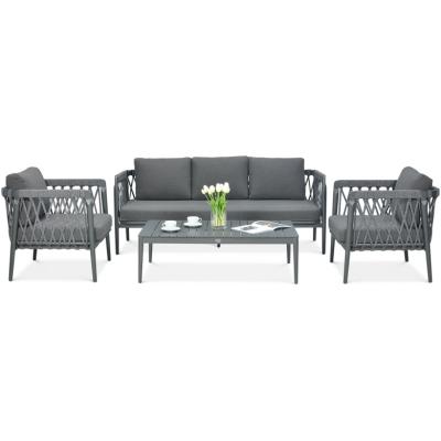 China Modern Garden Patio Dining Set With Rising Outdoor Aluminum Table Garden Dining Set for sale