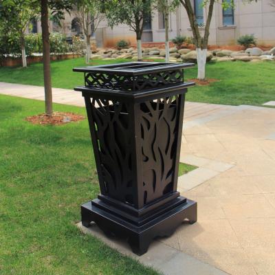 China Modern Luxury Outdoor Waste Bin Rubbish Bin Cast Aluminum Trash Can For Garden Park Street Hotel for sale