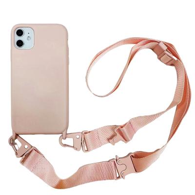 China Shockproof for Iphone 13/13 mini 13 pro 13 pro Max Elastic Silicone Protective Case with wide neck strap for sale