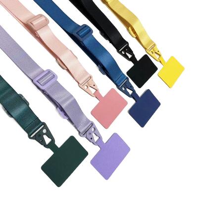 China Wholesale Nylon Mobile Phone Straps Cell Phone Neck Cords Adjustable Shockproof Patch Strap Mobile Lanyard for sale