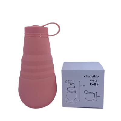 China New Design Silicone Stocked Collapsible Telescopic Water Bottle For Retractable Folding Bottles Drinking Bottle for sale