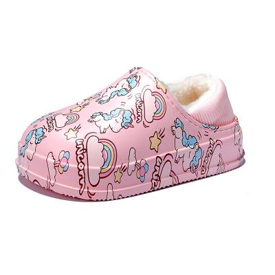 China AHICO Lightweight Baby Cotton Slippers Waterproof Thick-soled Cute Children's Bag With Plush Cotton Shoes for sale