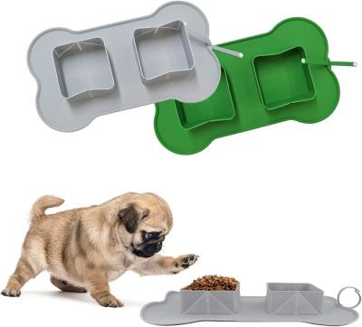 China Non-automatic dog food rolls silicone pet bowls with no-spill and non-slip feeder bowls for sale