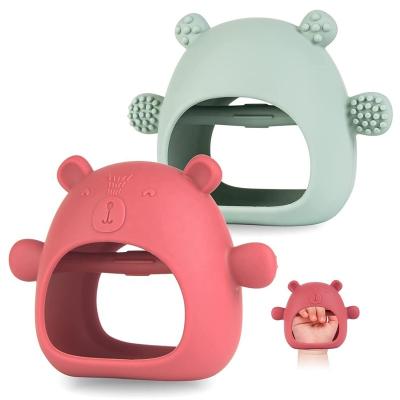 China Food Contaienr Silicone Hand Pacifier Baby Chew Toys Car Seat Dustproof Toy For Sucking Needs Soothe Teething Erasers For Girls Boys for sale