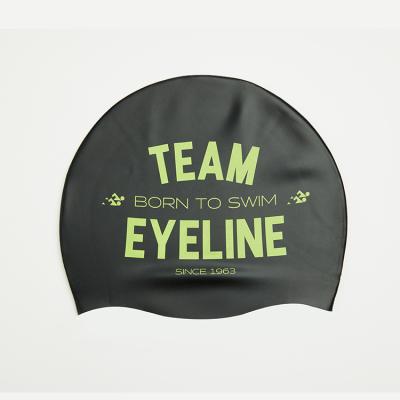 China High Quality Custom Silicone Logo Print Chlorine Resistant/High Elastic Waterproof Swim Cap for sale