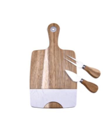 China Sustainable bamboo cheese board with knife set for sale