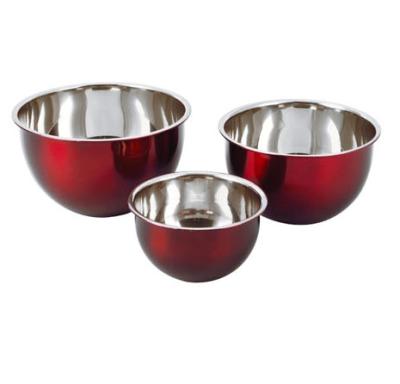 China Fresh Preservation Metal Mixing Bowls Factory Direct Food Grade Stainless Steel Deep Mixing Bowls Polished Salad Bowl Set for sale