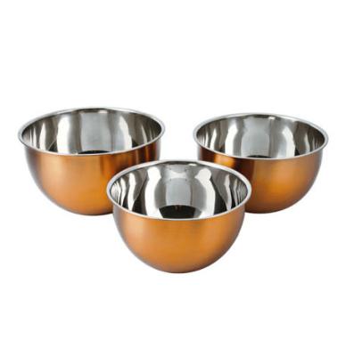 China Fresh Preservation Metal Mixing Bowls Factory Direct Food Grade Stainless Steel Deep Mixing Bowls Polished Salad Bowl Set for sale