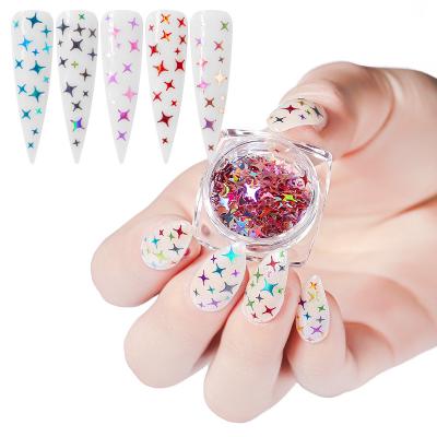 China Finger Nail Art 3D Laser Nail Decoration Flaks Sticker 12 Colors Nail Glitter Glitter for sale