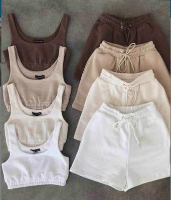 China 2021 Wholesale plush maid tank top shorts anti-pilling home wear two pieces women two piece set ladies wear lounge for sale