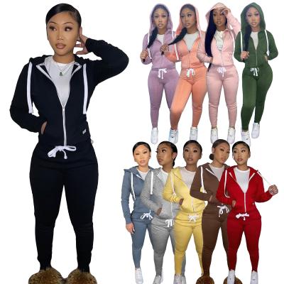 China 2021 Drop Winter Pants Fleece Sweatpants And Hoodie Women QUICK DRY Jogging Two Piece Suits for sale