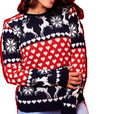 China Anti-Wrinkle New Arrival Fall Winter Christmas Clothes O Neck Long Sleeve Knitted Christmas Sweater Women for sale