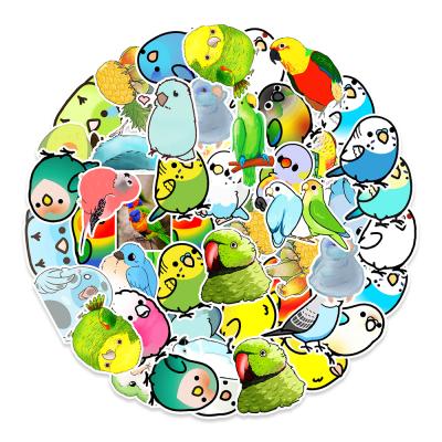 China 50pcs Cute Cartoon Parrot Sticker HOYO Sticker Bird Stickers Waterproof Vinyl Stickers For Laptop Phone Suitcase Skateboard for sale