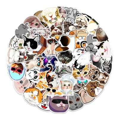 China Cartoon HOYO Sticker 50 Pcs/Pack Lovely Cat Stickers, Kitty Face Stickers Pet Stickers For Water Bottles Luggage Case for sale