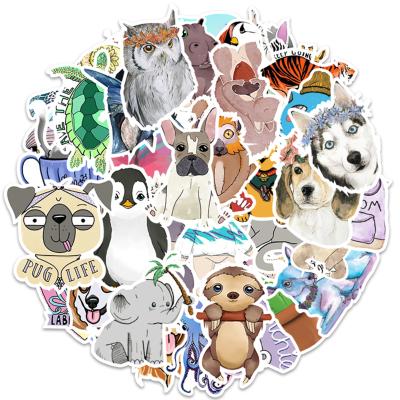 China HOYO 50Pcs Cartoon Sticker Waterproof Rainforest Vinyl Animal Stickers Pack For Kids Teachers Students Zoo Animal Sticker For Laptop for sale