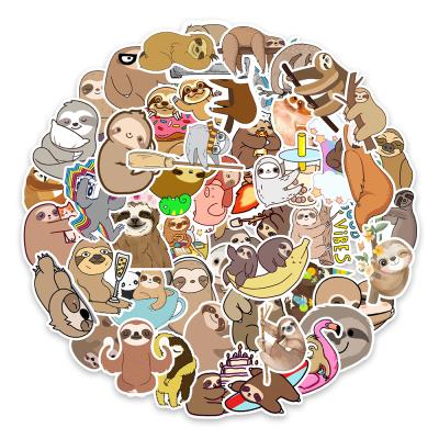 China Cartoon HOYO Sticker 50 pcs/pack of Sloth Stickers for Water Bottles, Vinyl Bradypod Stickers for Laptop, AN018 for sale