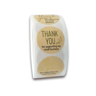 China Business Sticker HOYO 500 Pcs / Roll Thank You Sticker Roll, 1 inch, Round Gold Foil in White Shopping Stickers Decor Labels for sale