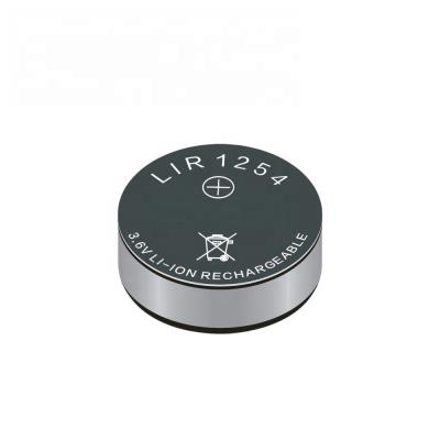 China 3.6V LIR1254 button type 65mAh lithium cobalt oxide battery LiCoO2 Electric Toys Battery coin lithium battery for sale