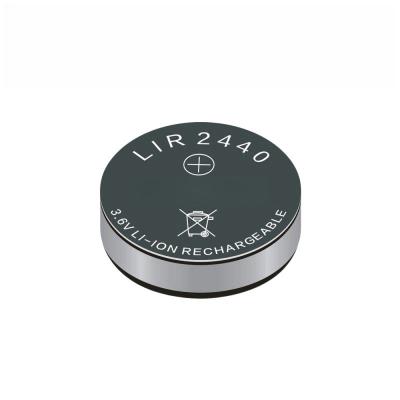 China 3.6V LIR2440 button type 110mAh lithium cobalt oxide battery LiCoO2 Monitor watches Battery coin lithium battery for sale