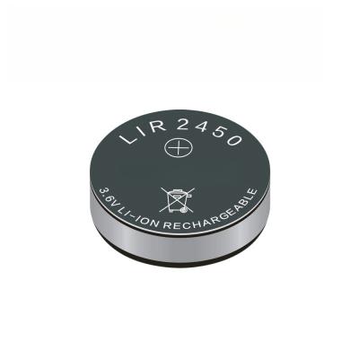 China 3.6V LIR2450 button type 120mAh lithium cobalt oxide battery LiCoO2 Rechargeable Battery coin lithium battery for sale