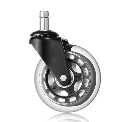 China Modern 3 Inch Office Chair Replacement Caster Wheels Safe For All Office Chair Black Color Gray Wheel for sale