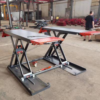 China Cheap Mobile Hydraulic Double Cylinder 3.5T Mid Rise Mini Scissor Car Lift 3500kg for sale