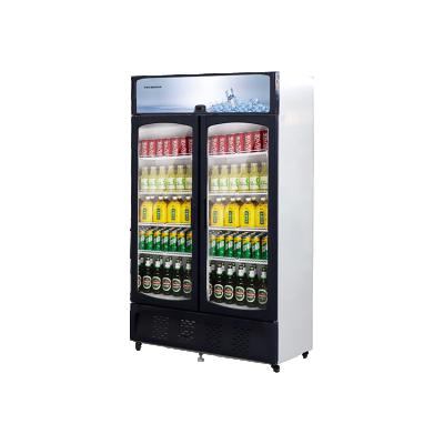 China Single-Temperature 2 Door Cooler Vertical Commercial Two-Door Refrigerator Swing Glass Door Merchandiser for sale