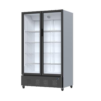 China Single-Temperature 2-Door Glass Door Fridge Cold Drinks Display Cooler Visi Refrigerator Cooler Fridge Drink for sale