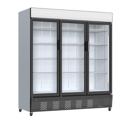 China Single-Temperature Beverage Cooler Beverage Machine Cooler Supermarket Beverage Cooler Three Doors for sale