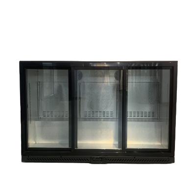 China Single-Temperature 3 Glass Doors Drink Cooler Wine Bar Fridge Under Counter Fridge Bar Fridges for sale