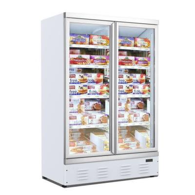 China Single-temperature fridge for market 2 door upright display refrigerator glass deli cooler for sale