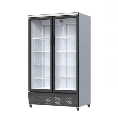 China Cooler Single-Temperature Supermarket 2 Door Merchandiser With LED Lighting Showcase Ventilated for sale