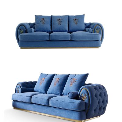 China Modular Luxury Furniture Fabric Chesterfield Sofa Set Modern High End Modular Sofas Living Room Furniture for sale