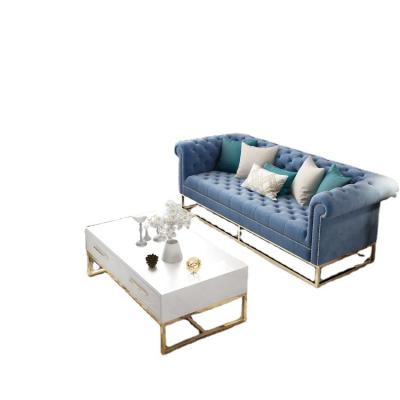 China Modular luxury velvet button tufted waterproof Italian equipment technology fabric sofa furniture for modern living room for sale